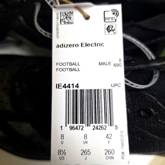 Adidas Electric Speed Juice Black Football Cleats IE4414 Men's Size 8.5 New - Picture 4 of 12